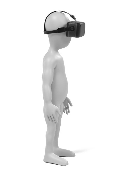 3d渲染的角色与VR头盔