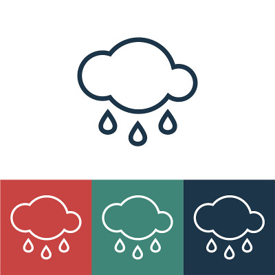 带雨的线性矢量图标