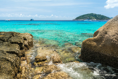 米兰岛和安达曼海美丽的热带海滩