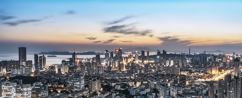 青岛城市建筑景观与天际线