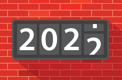墙上的时钟将2021年改为2022年