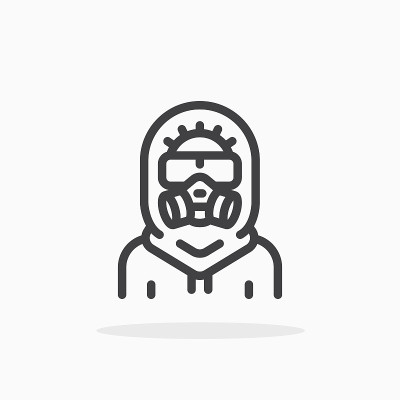 防护服图标在线条风格。