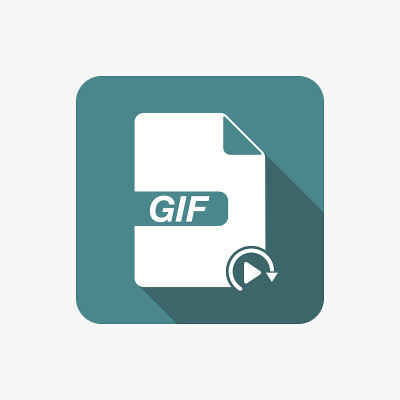 GIF文件格式图标。平面设计风格的网页和移动用户界面设计。