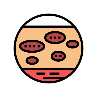 Nummular湿疹彩色图标矢量插图