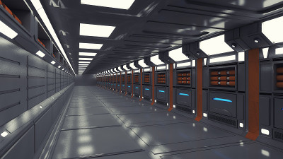 3 d渲染。未来的室内环境