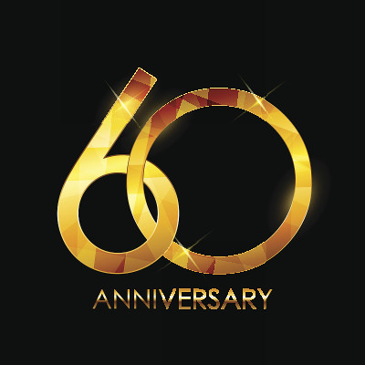 模板60周年祝贺矢量插图