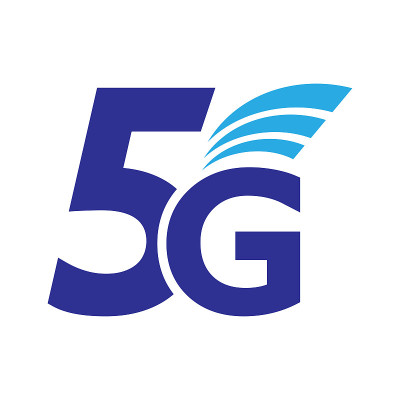 矢量技术图标网络标志5G。以平面极简主义风格诠释5g互联网符号。每股收益10。