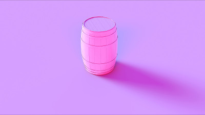 带圆环的粉色桶