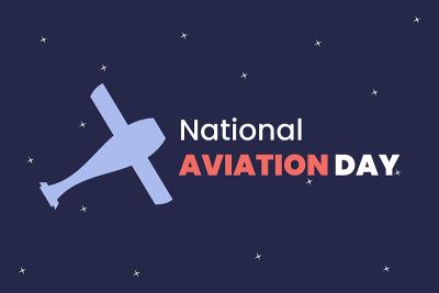国家航空日与飞机符号矢量插图。