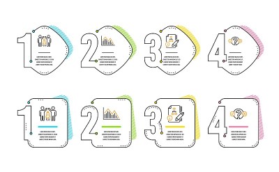 Investment graph, Partnership and Algorithm icons 