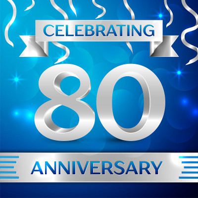 Eighty 80 Years Anniversary Celebration Design. Co