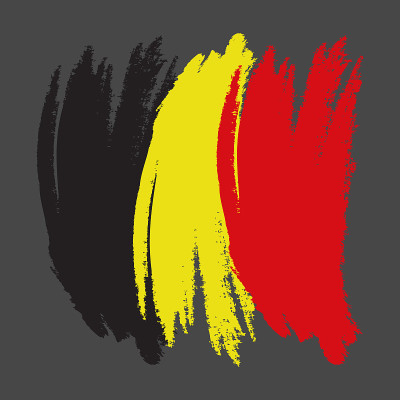 Belgium Flag. Brush painted Belgium flag. Hand dra