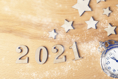 Happy New Year festive background with golden numb