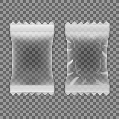 Realistic White Blank Smooth And Crumpled Pouch Pa