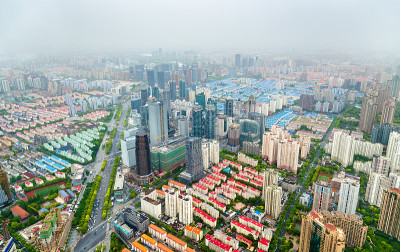 上海市中心鸟瞰图