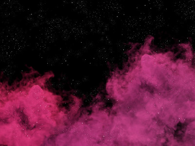 宇宙中的粉色星云和恒星