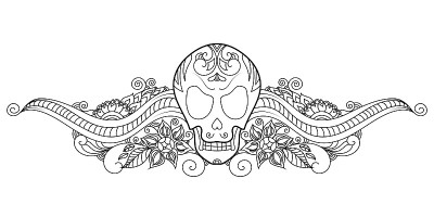 万圣节装饰头骨插图与波西米亚的装饰