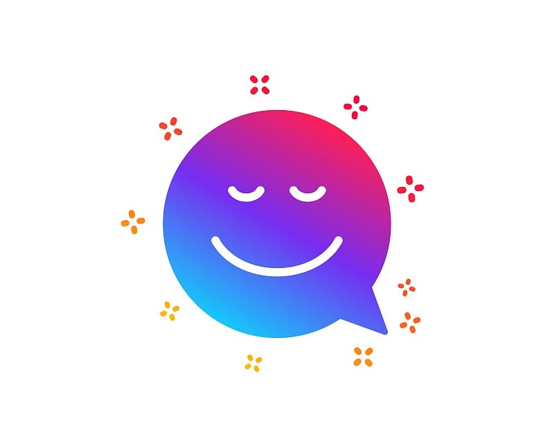 Comic speech bubble with Smile icon. Vector