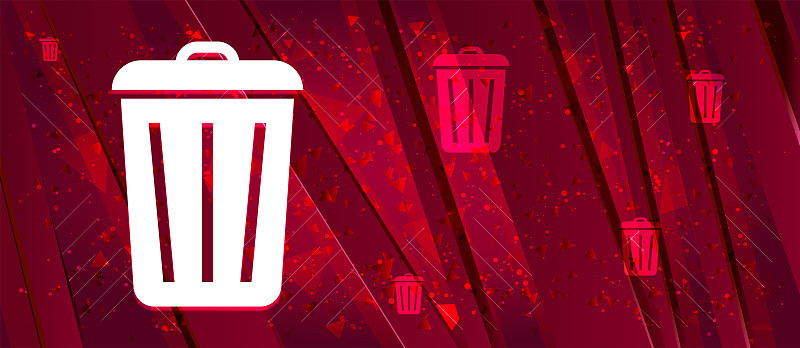 Bin icon Abstract design bright red banner backgro
