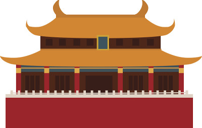 美丽中国旅游地标中国寺庙向量