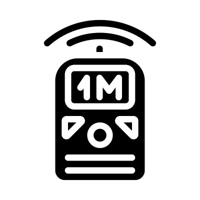 超声波尺测量设备字形图标矢量插图