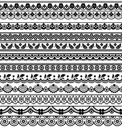 Vector set of design elements: seamless texture, b