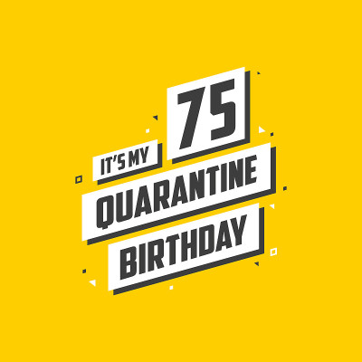 这是我的75岁生日，75岁生日设计。庆祝隔离75周年。