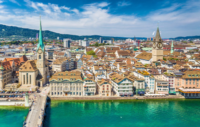 历史名城Zürich与利马特河，瑞士