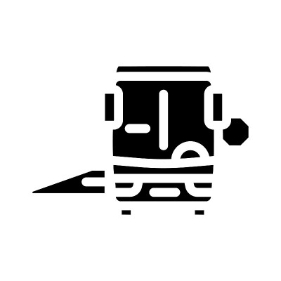 巴士与斜坡字形图标矢量插图