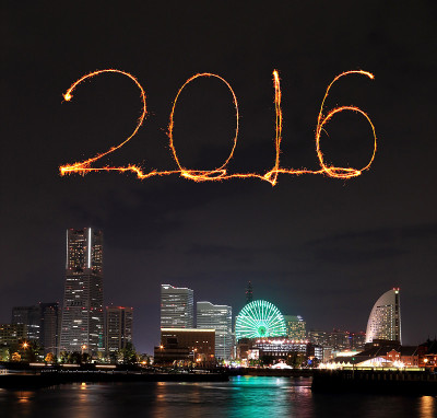 2016年新年焰火在滨海湾庆祝