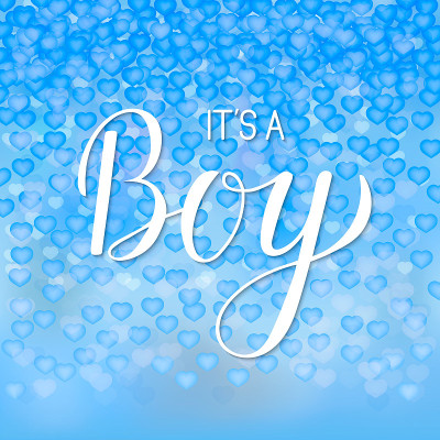It's a boy calligraphy lettering. Light Blue backg