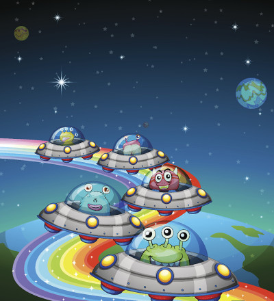 乘坐不明飞行物的外星人
