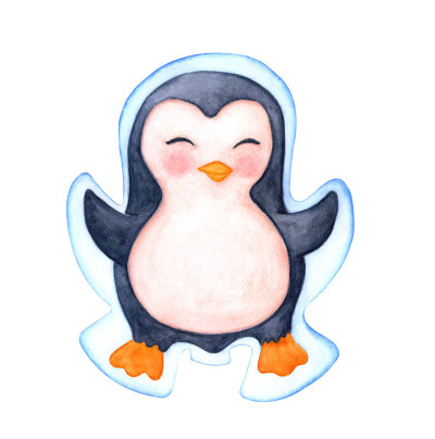 插图与企鹅儿童。