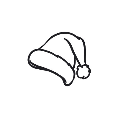 Santa hat sketch icon