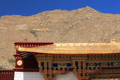 Sera Utse-hermitage的镀金屋顶。血清monastery-Tibet。1271