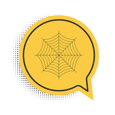 Black Spider web icon isolated on white background