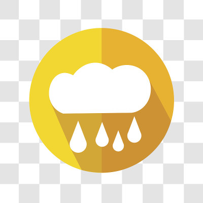 云与雨滴图标。天气多雨的预测。矢量插图。