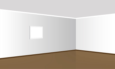 Vector Room Interior在极简风格与空墙背景