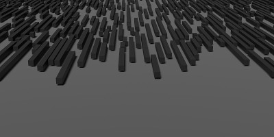 抽象的方形条形背景，简单的场景，最小的线条3d插图