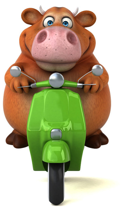 有趣的牛- 3D插图