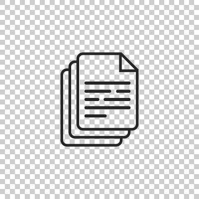 文档图标矢量插图。纸上简单的象形文字。