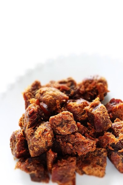 中国小吃，台湾菜用香辣牛肉块