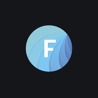洁净水循环图标波浪符号F字母矢量设计