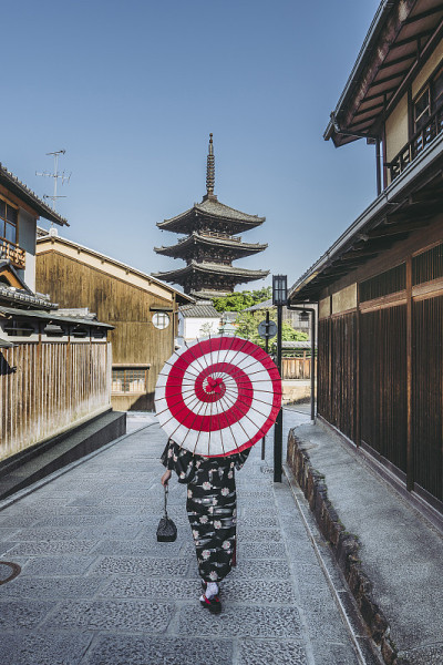 京都和和服妇女