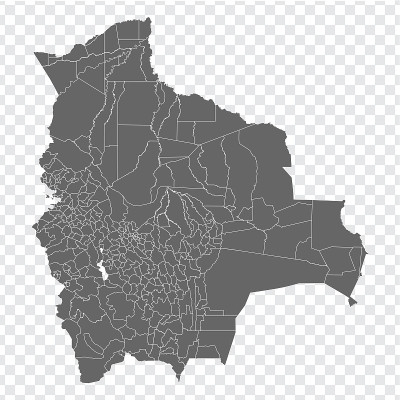 空白地图玻利维亚的城市。玻利维亚各部地图。高详细矢量地图玻利维亚的透明背景为您的网站设计，标志，应用