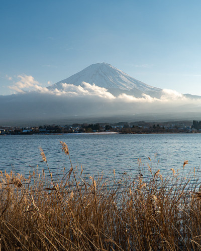 从川口湖看富士山