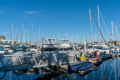 风景优美的雷东多海滩marina vista，南湾，南加州