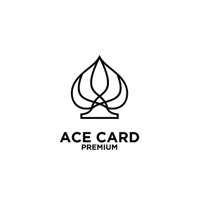Ace卡片黑线矢量图标设计
