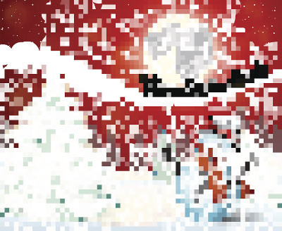 可爱的雪人在夜空的背景