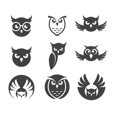 猫头鹰图标矢量插图